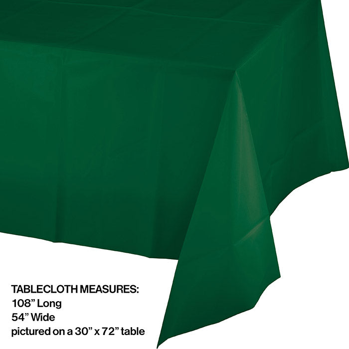 Party Decorations Hunter Green Tablecover Plastic 54" X 108"