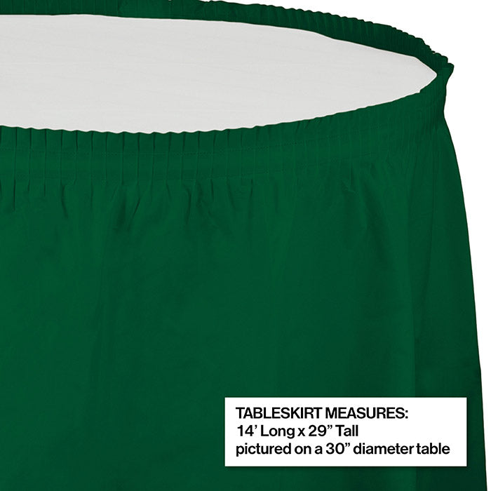 Party Decorations Hunter Green Plastic Tableskirt, 14' X 29"