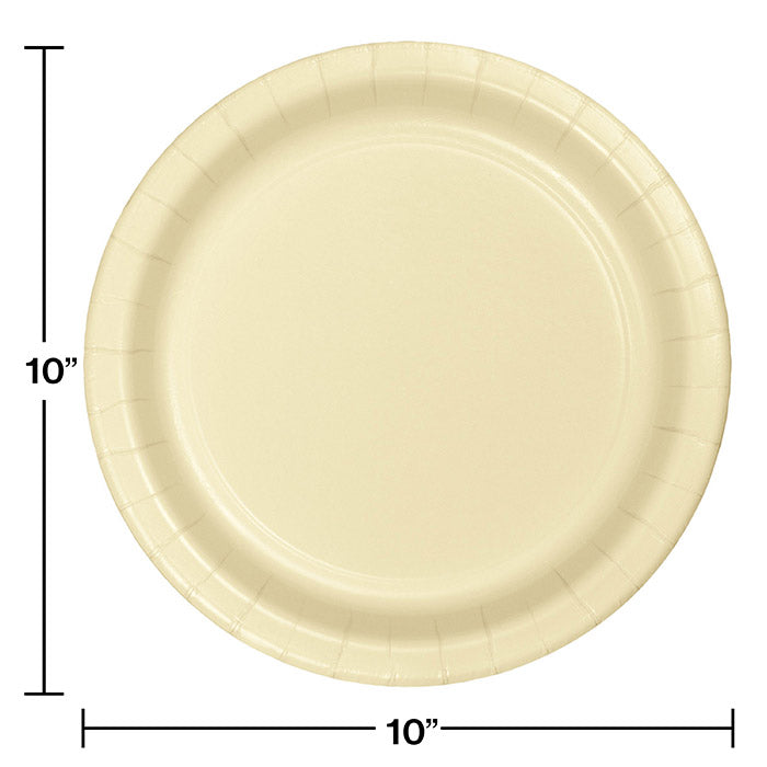 Party Decorations Ivory Paper Banquet Plates, 24 ct