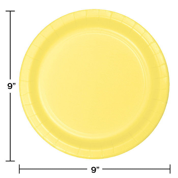 Party Decorations Mimosa Yellow Paper Plates, 24 ct