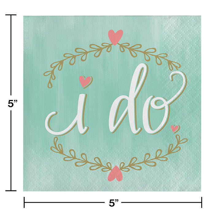 Party Decorations Mint To Be Beverage Napkins, I Do, 16 ct