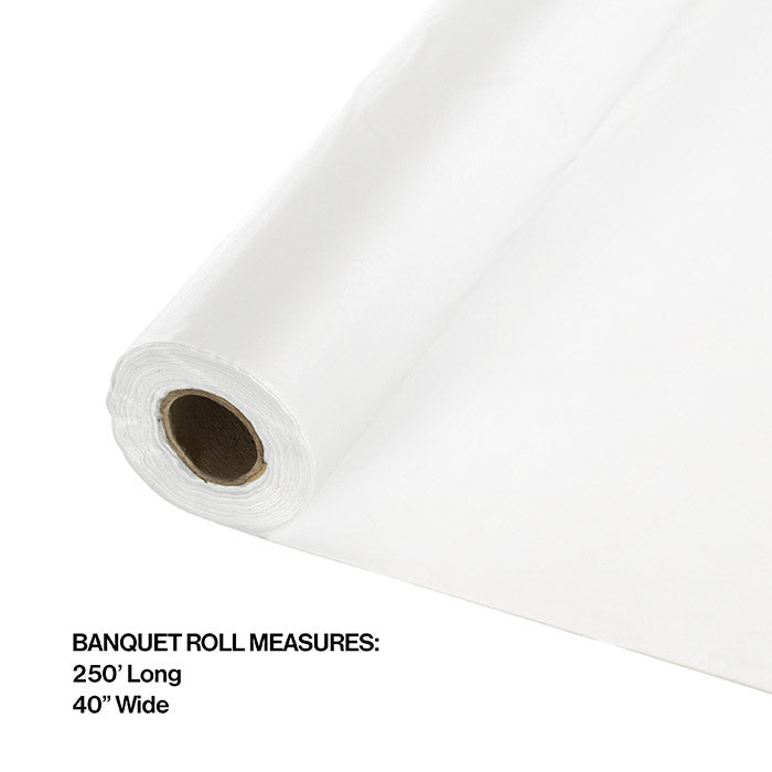 Party Decorations White Plastic Banquet Roll 40" X 250'