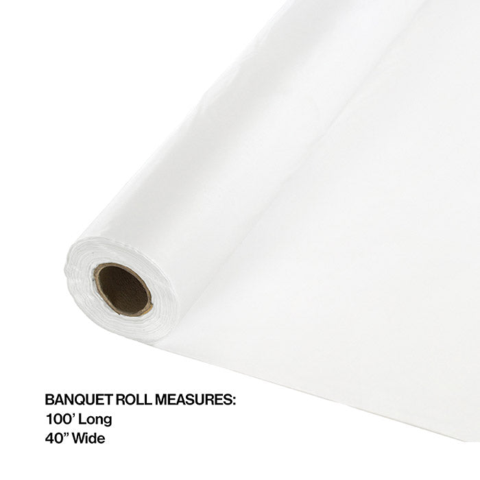 Party Decorations White Plastic Banquet Roll 40" X 100'