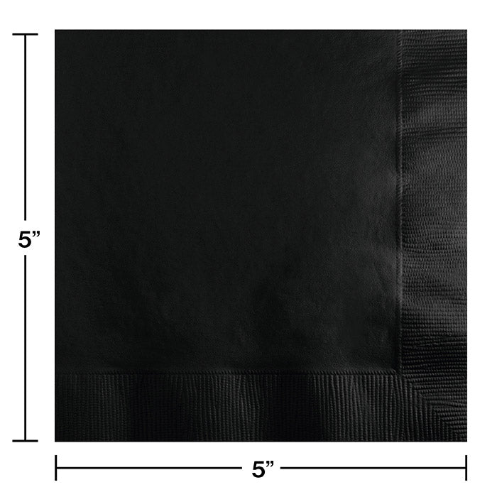 Party Decorations Black Velvet Beverage Napkin, 3 Ply, 50 ct