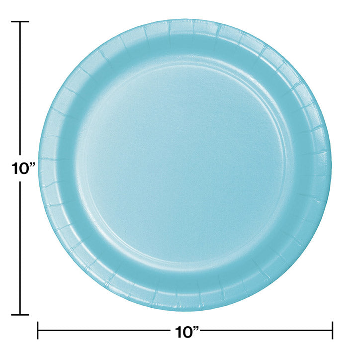 Party Decorations Pastel Blue Paper Banquet Plates, 24 ct