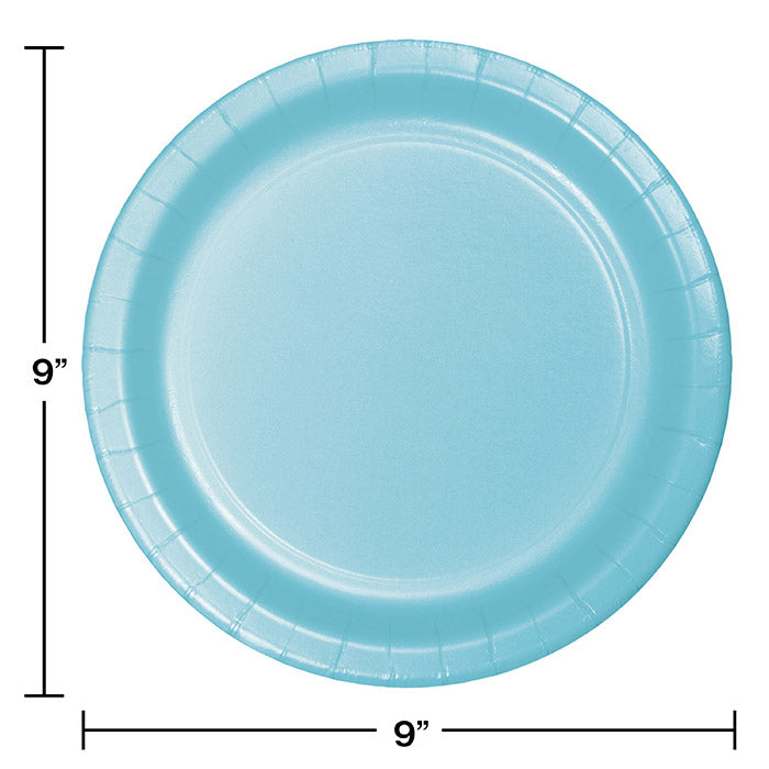 Party Decorations Pastel Blue Paper Plates, 24 ct