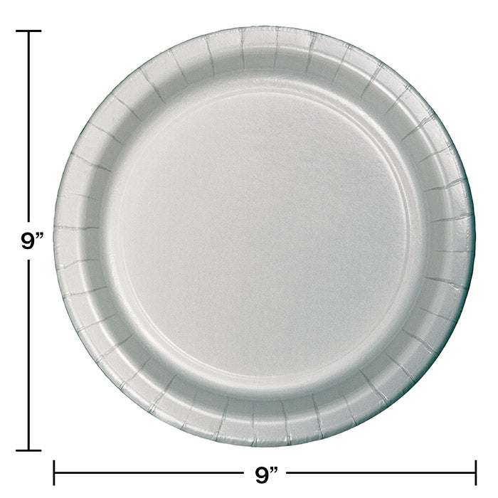 Party Decorations Shimmering Silver Paper Plates, 24 ct