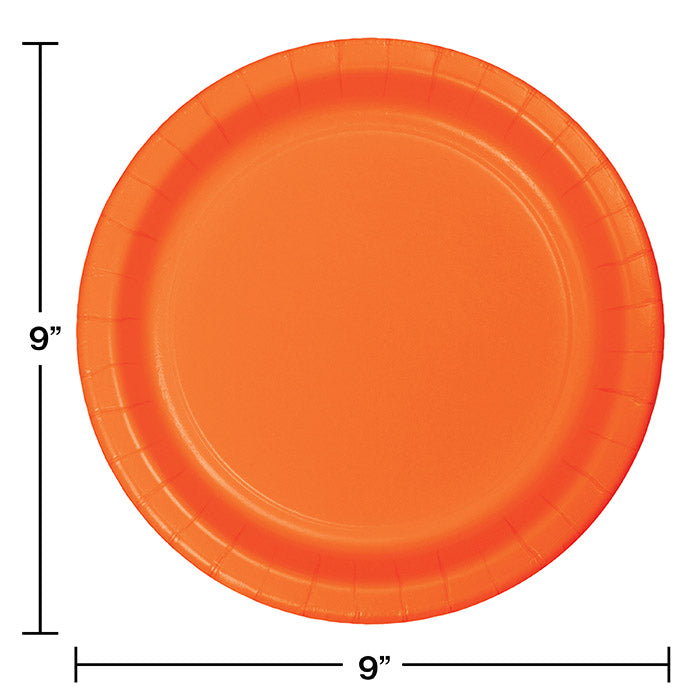 Party Decorations Sunkissed Orange Paper Plates, 24 ct