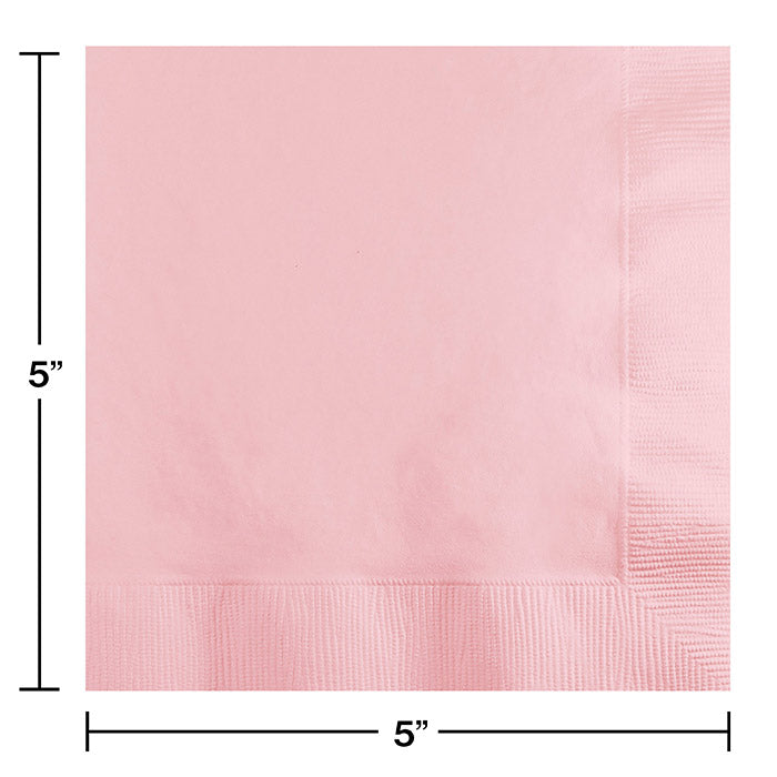 Party Decorations Classic Pink Beverage Napkin, 3 Ply, 50 ct