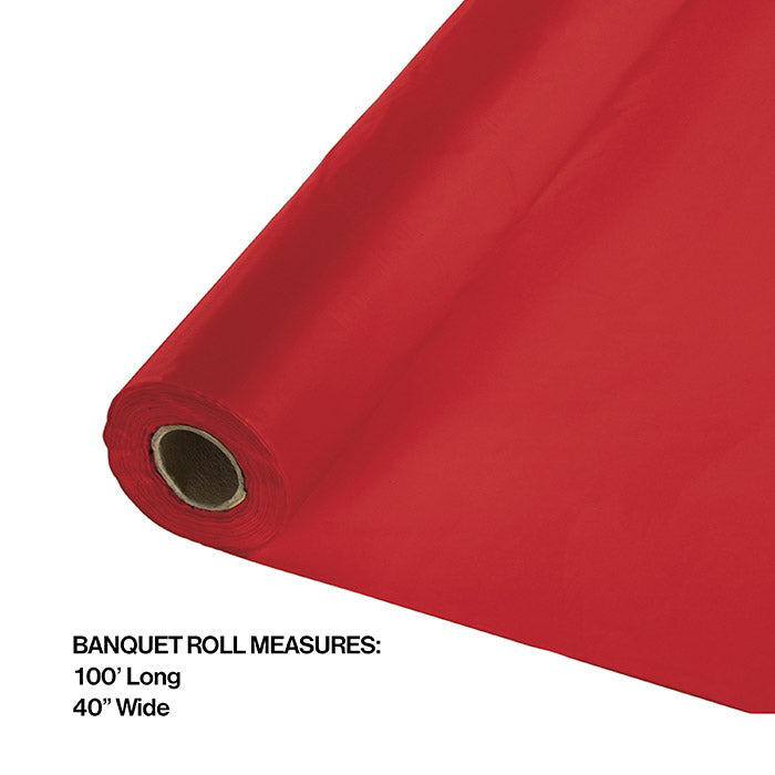 Party Decorations Classic Red Plastic Banquet Roll 40" X 100'