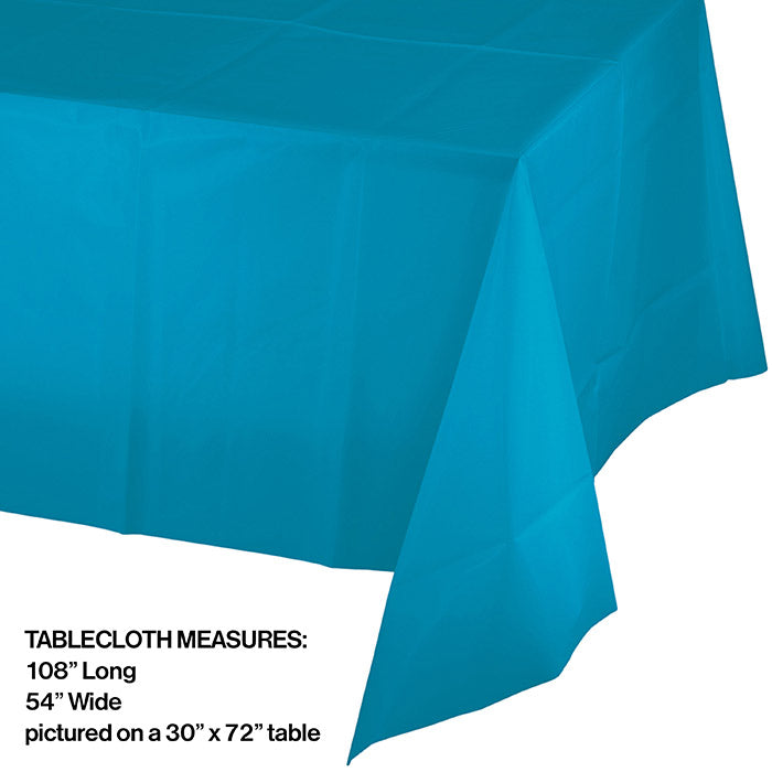 Party Decorations Turquoise Tablecover Plastic 54" X 108"