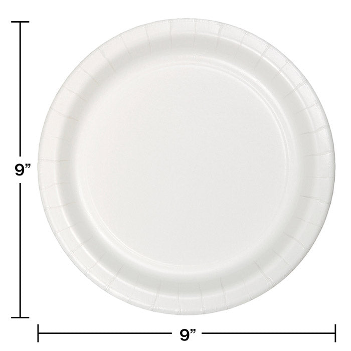 Party Decorations White Dinner Plate, 24 ct