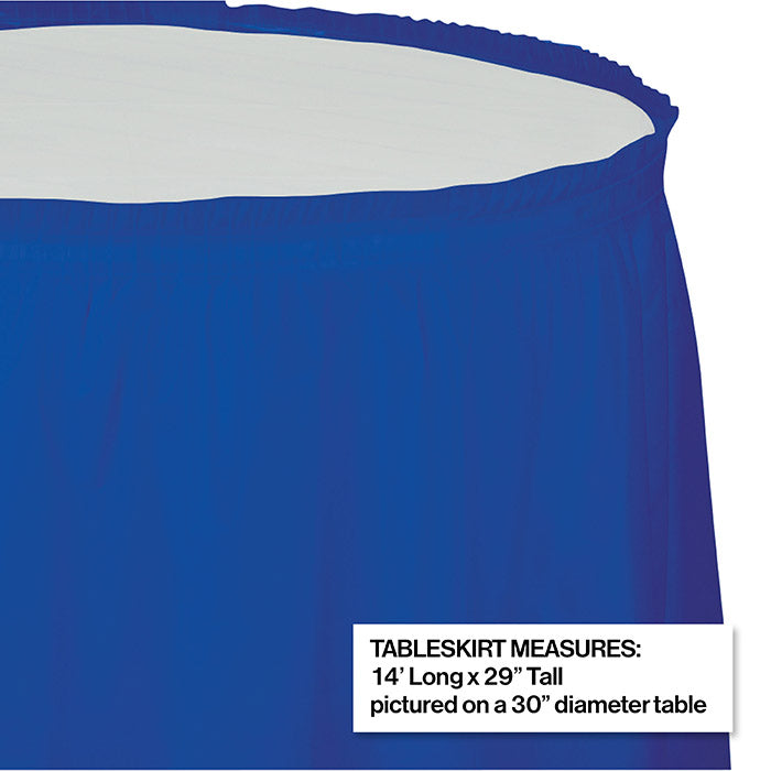 Party Decorations Cobalt Plastic Tableskirt, 14' X 29"