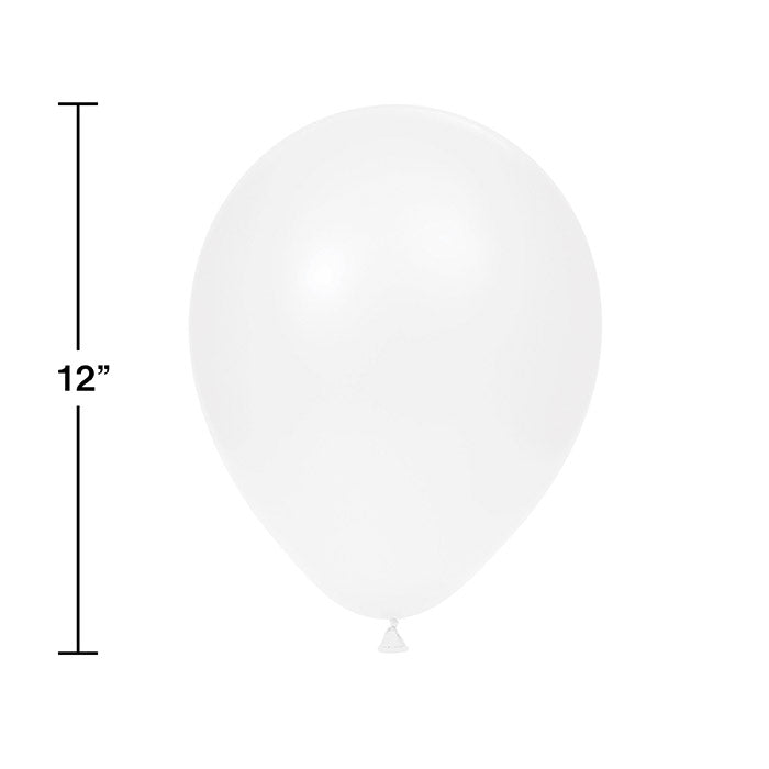 Party Decorations Latex Balloons 12" White, 15 ct