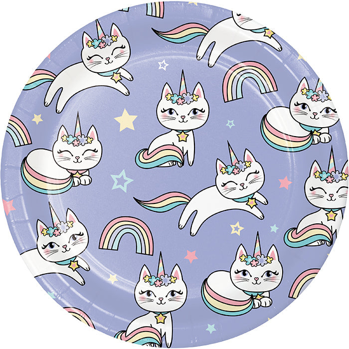 Party Decorations Sassy Caticorn Dessert Plate 8ct