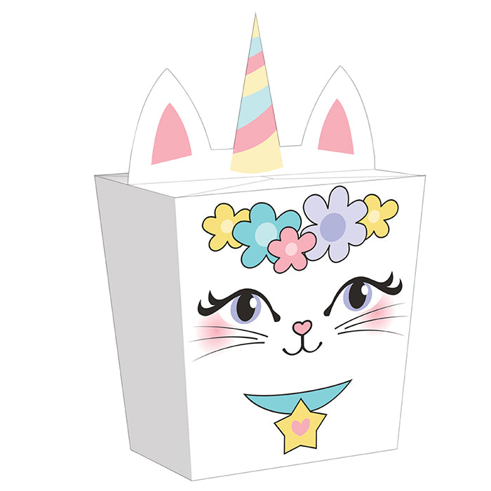 Party Decorations Sassy Caticorn Favor Box 8ct