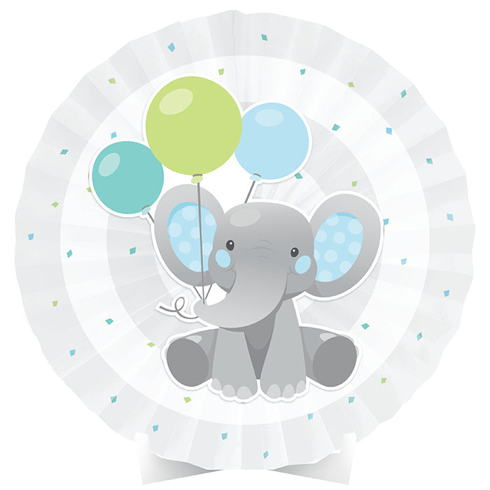 Party Decorations Enchanting Elephants Boy Centerpiece Paper Fan W/ Cutout