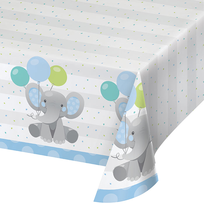 Party Decorations Enchanting Elephants Boy Paper Tablecover 54" X 102"