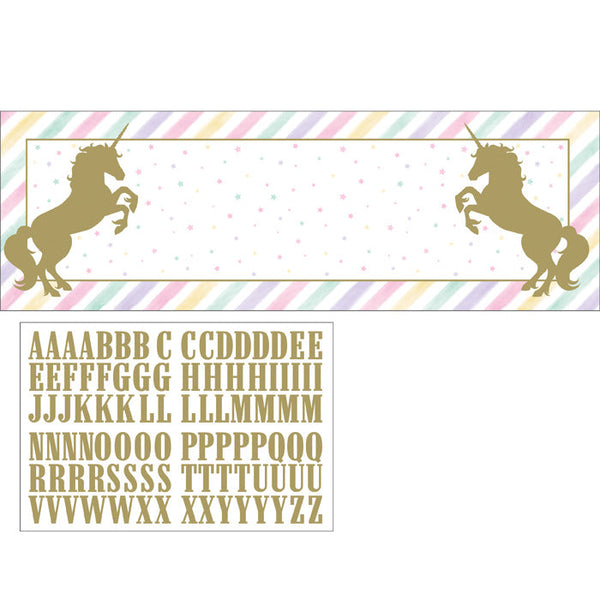 Party Decorations Unicorn Sparkle Giant Party Banner With Stickers