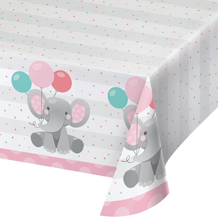 Party Decorations Enchanting Elephants Girl Paper Tablecover 54" X 102"