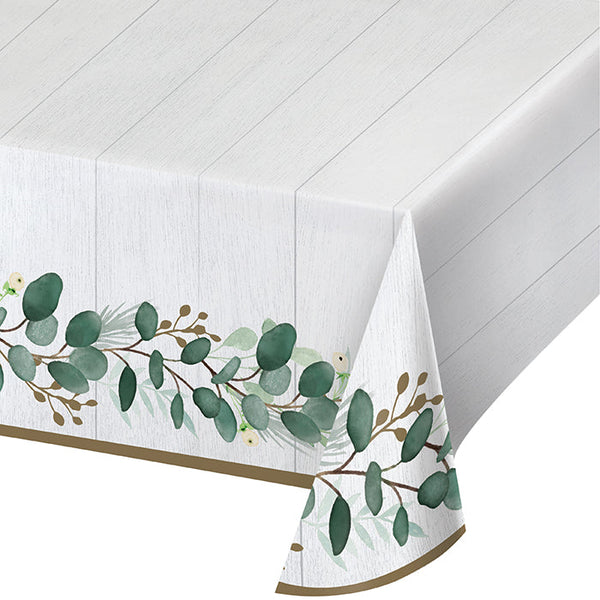 Party Decorations Eucalyptus Greens Paper Tablecover 54