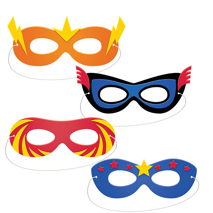 Party Decorations Superhero Party Foam Masks 4ct