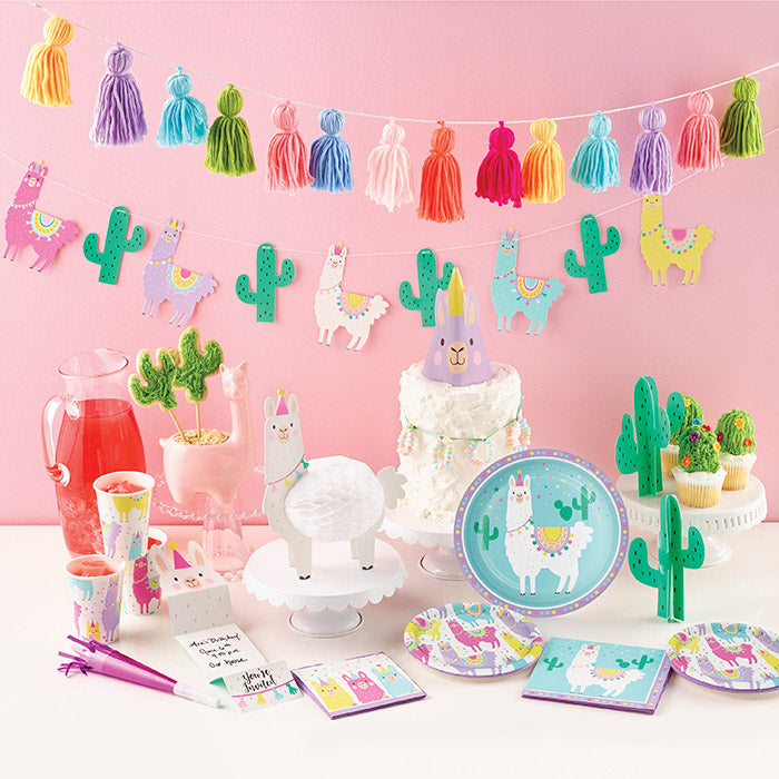 Party Decorations Llama Party Paper Dessert Plates, 8 ct