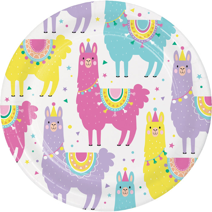 Party Decorations Llama Party Paper Dessert Plates, 8 ct