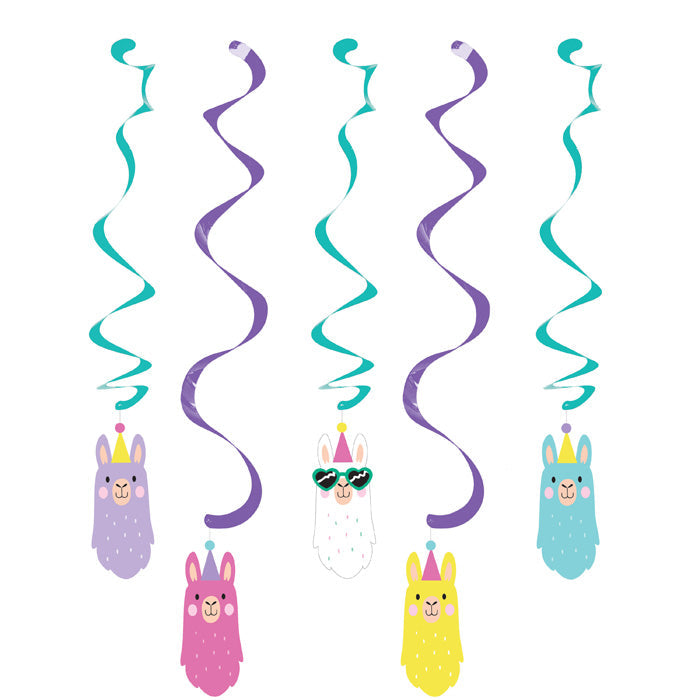 Party Decorations Llama Party Dizzy Danglers, 5 ct