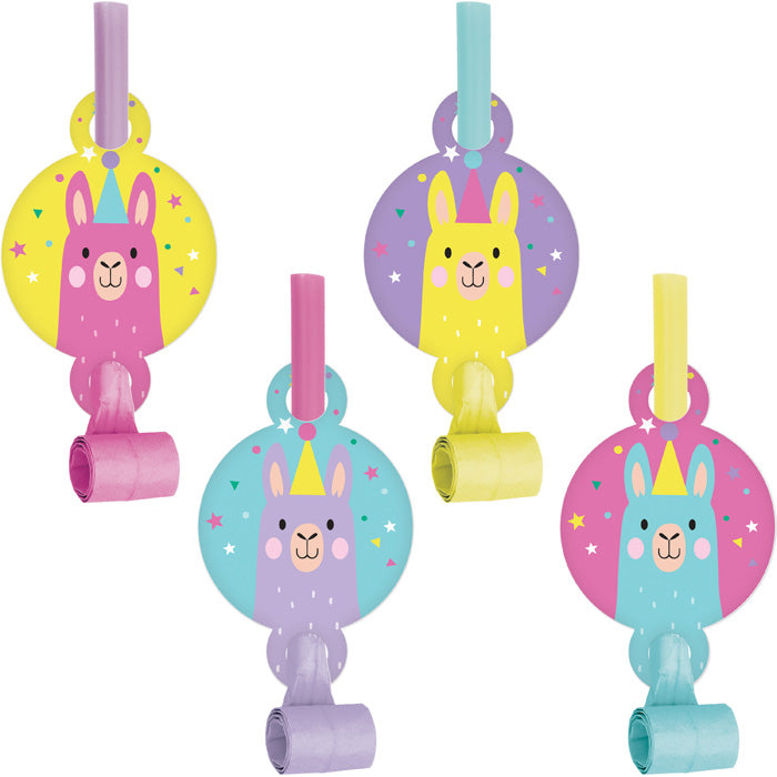 Party Decorations Llama Party Blowouts W/ Med, 8 ct