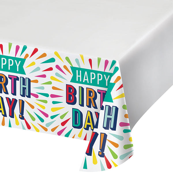 Party Decorations Birthday Burst Paper Tablecover Border Print 54