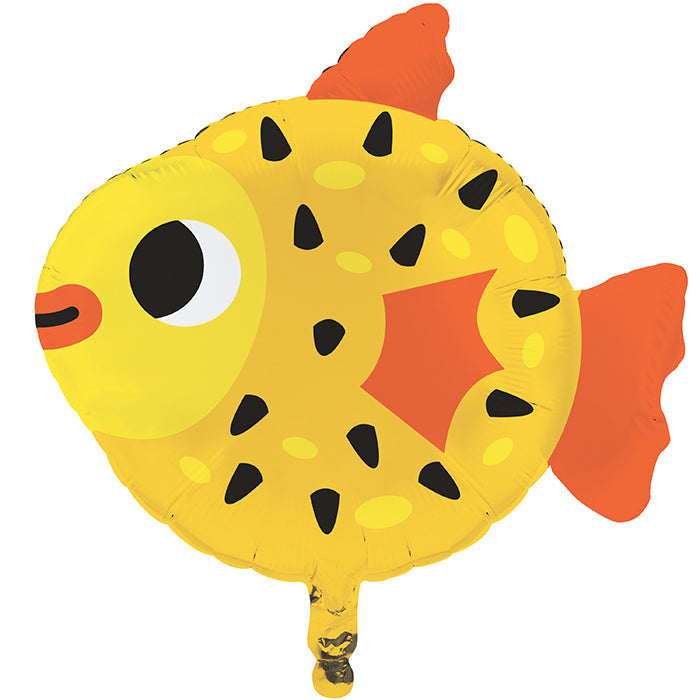 Party Decorations Ocean Celebration Metallic Balloon Pufferfish Shaped