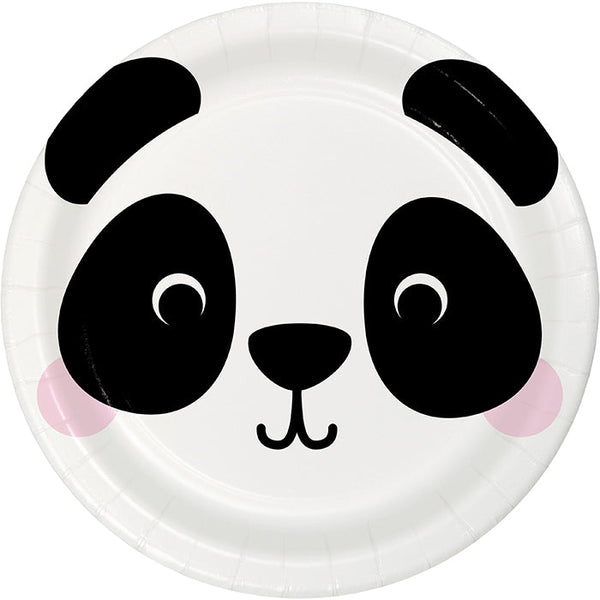 Party Decorations Animal Faces Paper Dessert Plate, Panda 8ct