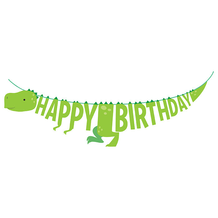 Party Decorations Boy Dino Party Shaped Banner W/ Ribbon