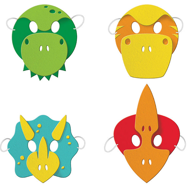 Party Decorations Boy Dino Party Foam Masks 4ct