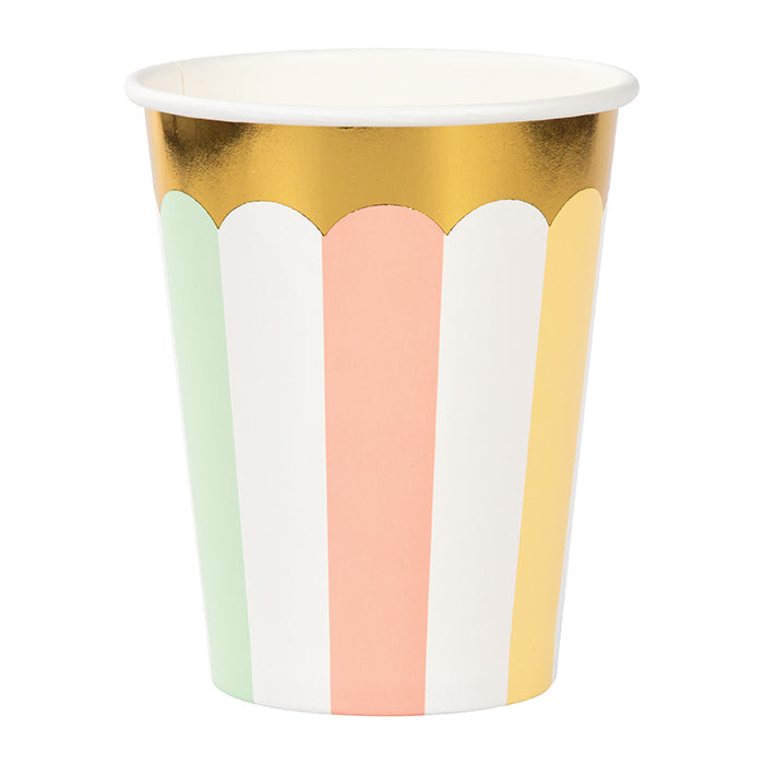 Party Decorations Pastel Celebrations Paper Hot/Cold Cups 9Oz., Foil 8ct