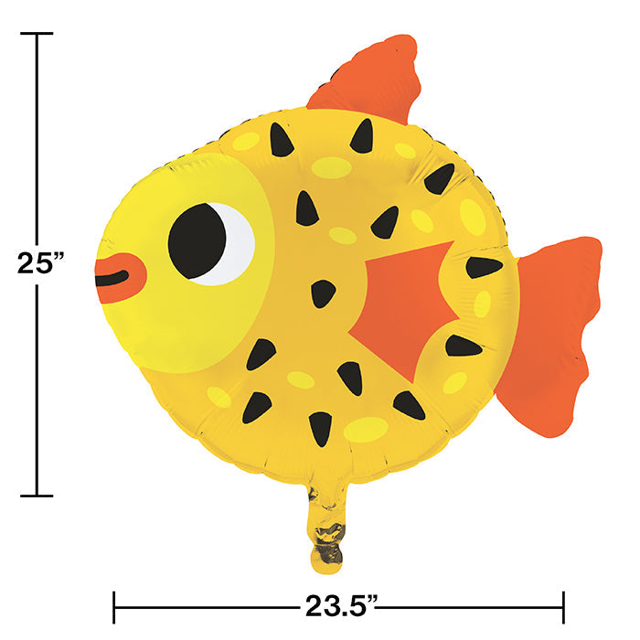 Party Decorations Ocean Celebration Metallic Balloon Pufferfish Shaped