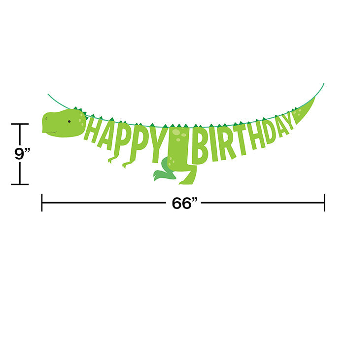 Party Decorations Boy Dino Party Shaped Banner W/ Ribbon