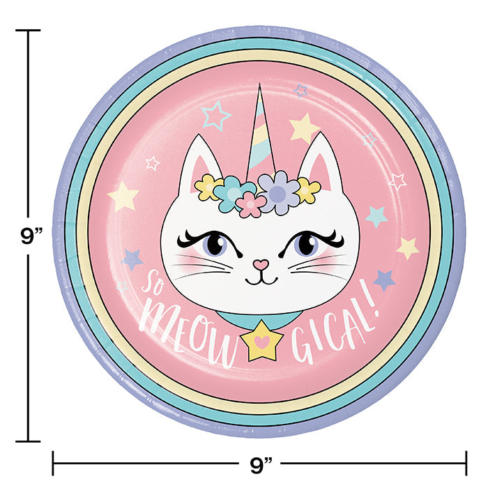 Party Decorations Sassy Caticorn Dinner Plate 8ct