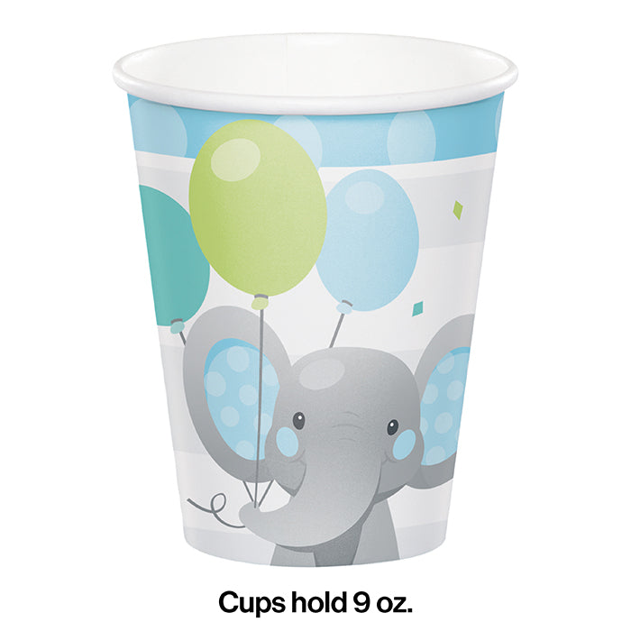 Party Decorations Enchanting Elephants Boy Hot/Cold Cups 9Oz. 8ct