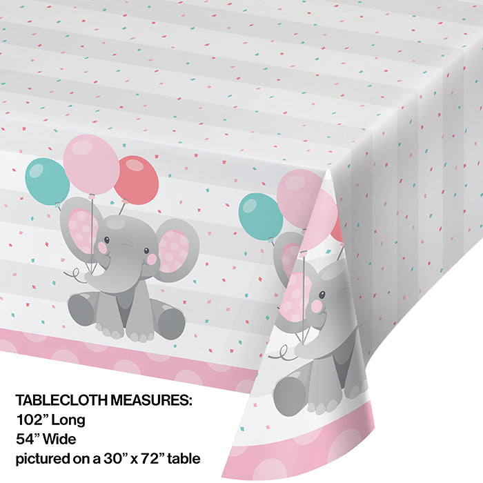 Party Decorations Enchanting Elephants Girl Paper Tablecover 54" X 102"