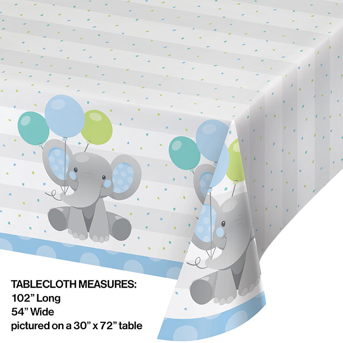 Party Decorations Enchanting Elephants Boy Paper Tablecover 54" X 102"