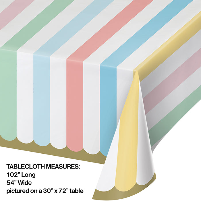 Party Decorations Pastel Celebrations Paper Tablecover 54" X 102"