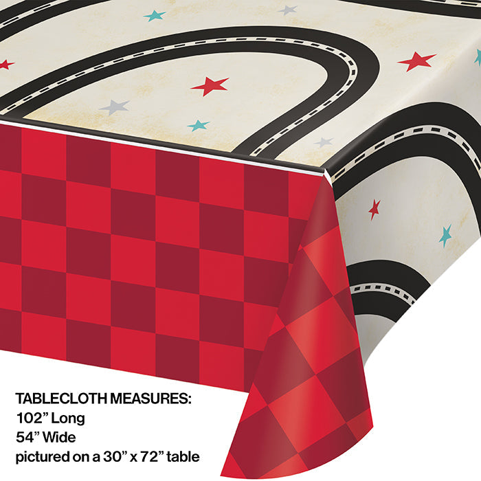 Party Decorations Vintage Race Car Paper Tablecover 54" X 102"