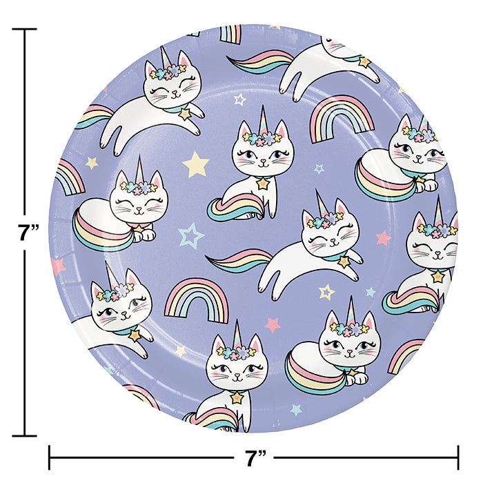 Party Decorations Sassy Caticorn Dessert Plate 8ct