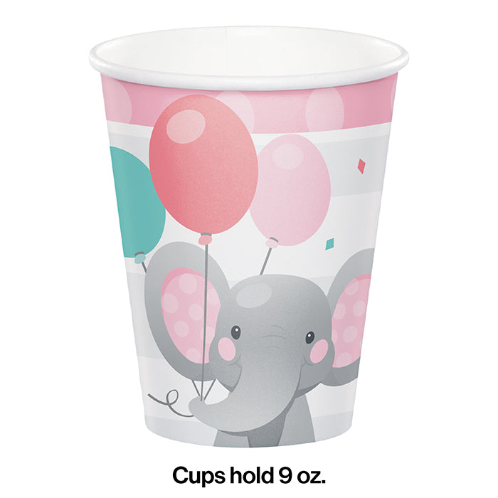 Party Decorations Enchanting Elephants Girl Hot/Cold Cups 9Oz. 8ct