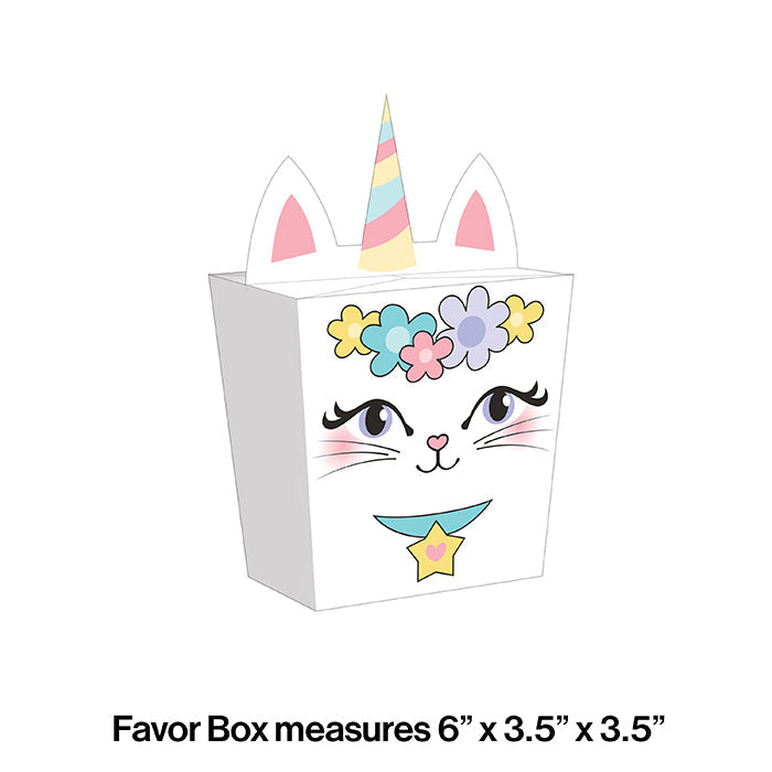 Party Decorations Sassy Caticorn Favor Box 8ct