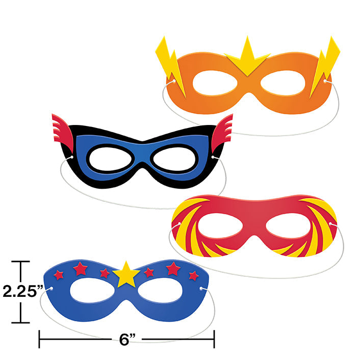 Party Decorations Superhero Party Foam Masks 4ct