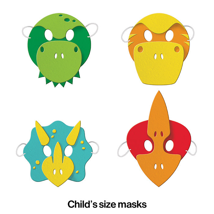 Party Decorations Boy Dino Party Foam Masks 4ct