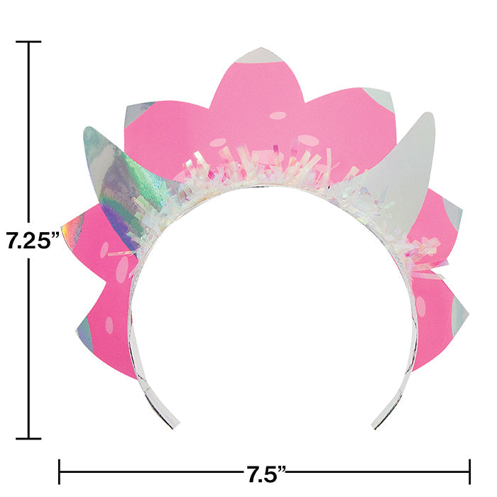 Party Decorations Girl Dino Party Tiaras, Iridescent 8ct